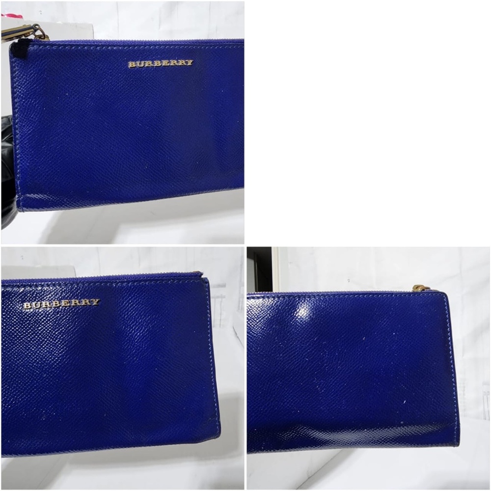 Authentic BURBERRY Patent Constantine Continental Wallet Blue - Picture 6 of 14